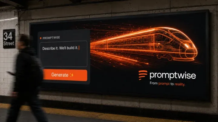 AI-generated PromptWise NYC ad submission by Salma Salma for the Times Square Ad Challenge