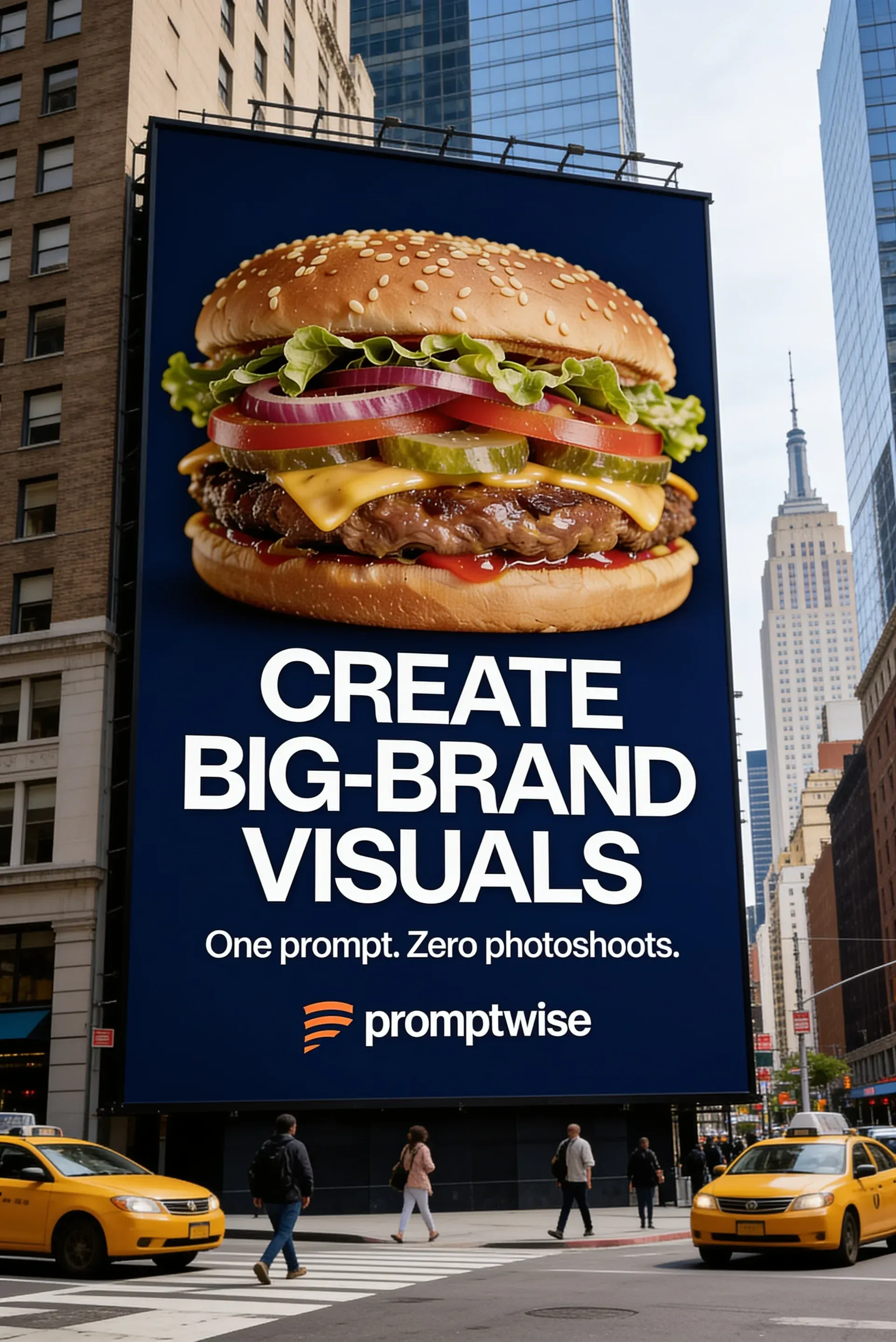 AI-generated PromptWise NYC ad submission by A J for the Times Square Ad Challenge