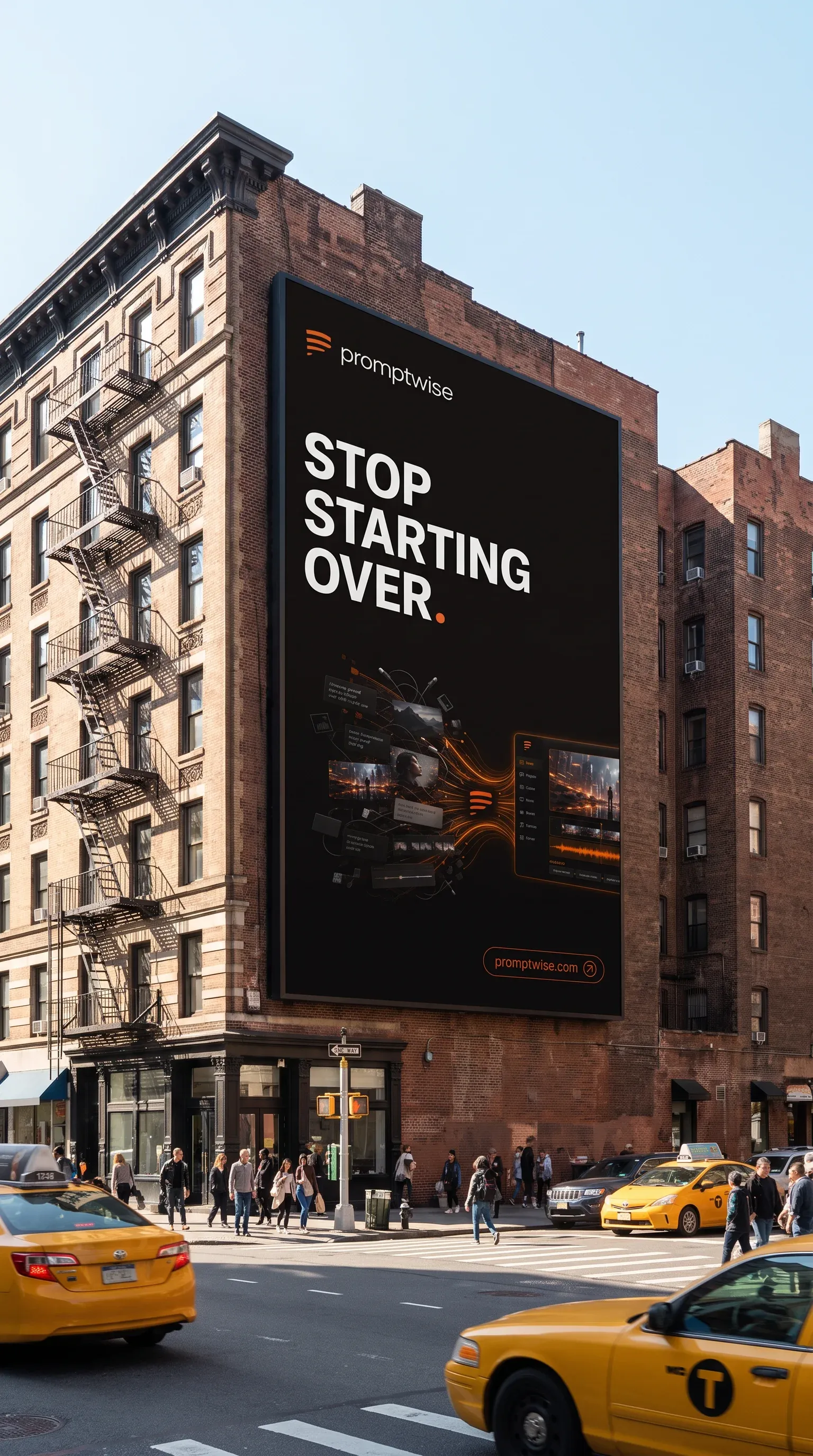 AI-generated PromptWise NYC ad submission by Simonia Blassingame for the Times Square Ad Challenge