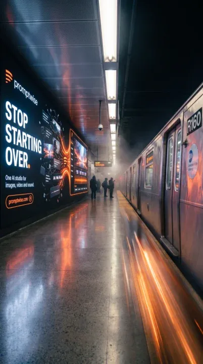 AI-generated PromptWise NYC ad submission by Simonia Blassingame for the Times Square Ad Challenge
