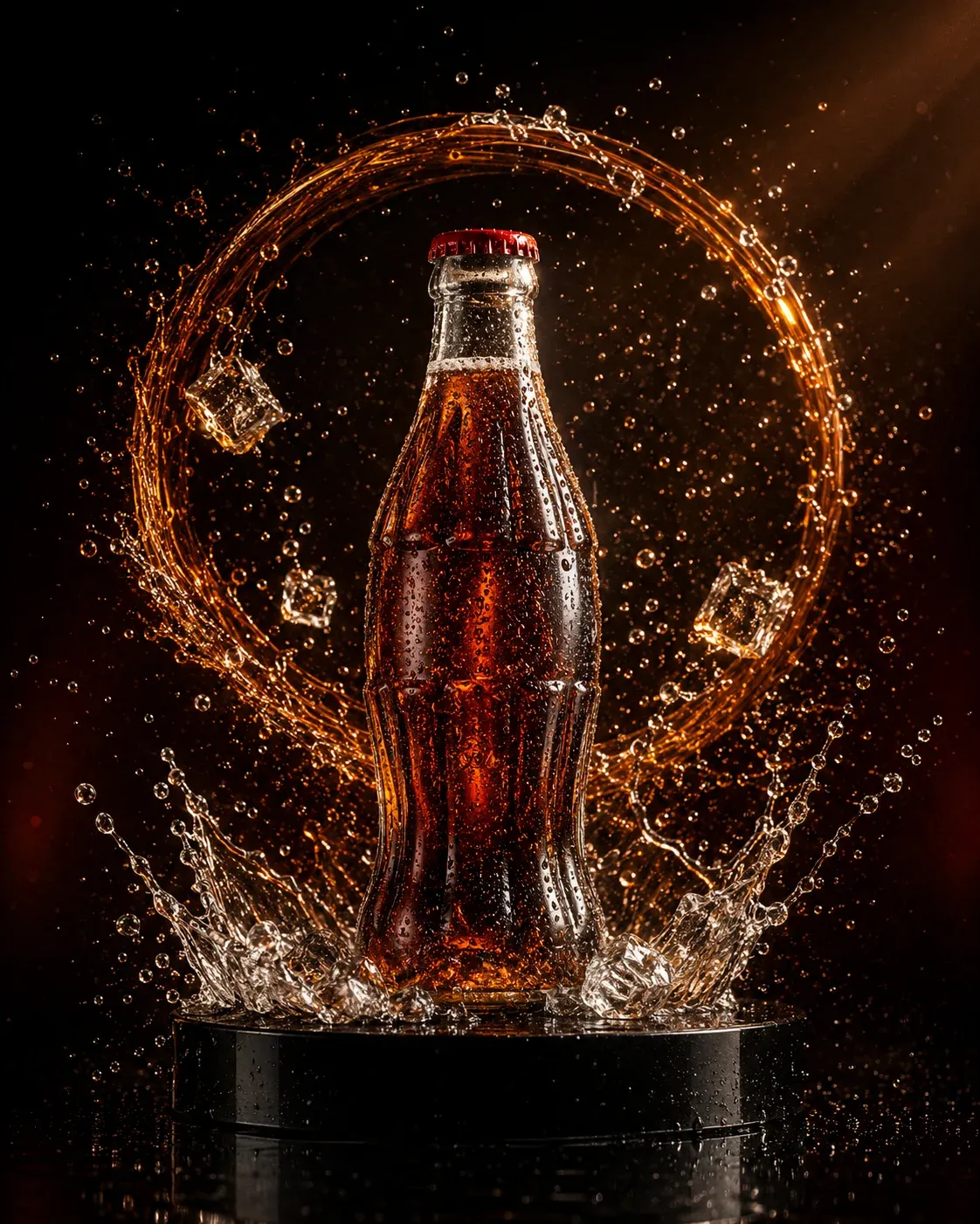 AI-generated Coca-Cola product advertisement by Alaba Owotuyi, submitted to Day 1 of the AI Video Bootcamp $700 7-Day Product Image Challenge