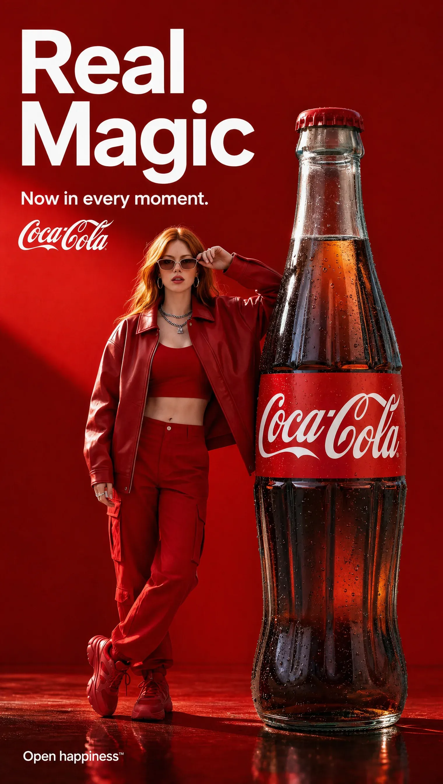 AI-generated Coca-Cola product advertisement by Aya Serag, submitted to Day 1 of the AI Video Bootcamp $700 7-Day Product Image Challenge