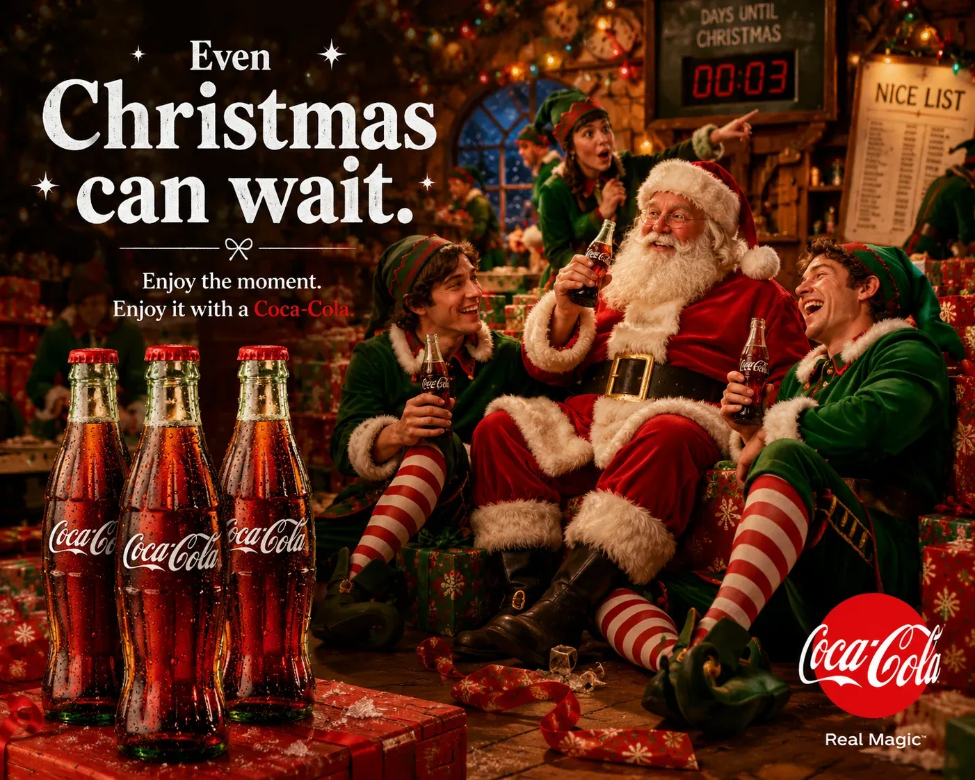 AI-generated Coca-Cola product advertisement by Hugh Henry, submitted to Day 1 of the AI Video Bootcamp $700 7-Day Product Image Challenge