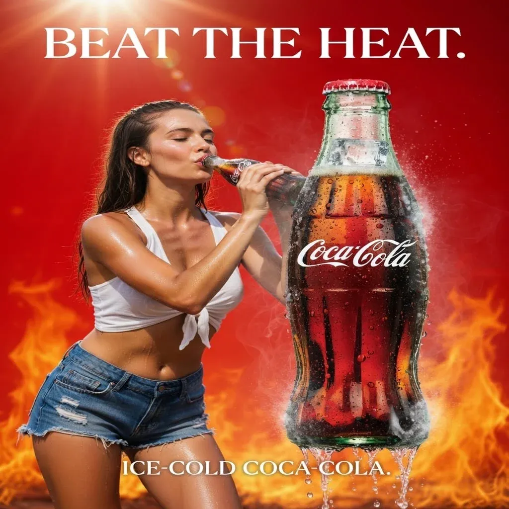 AI-generated Coca-Cola product advertisement by Luis Lao, submitted to Day 1 of the AI Video Bootcamp $700 7-Day Product Image Challenge