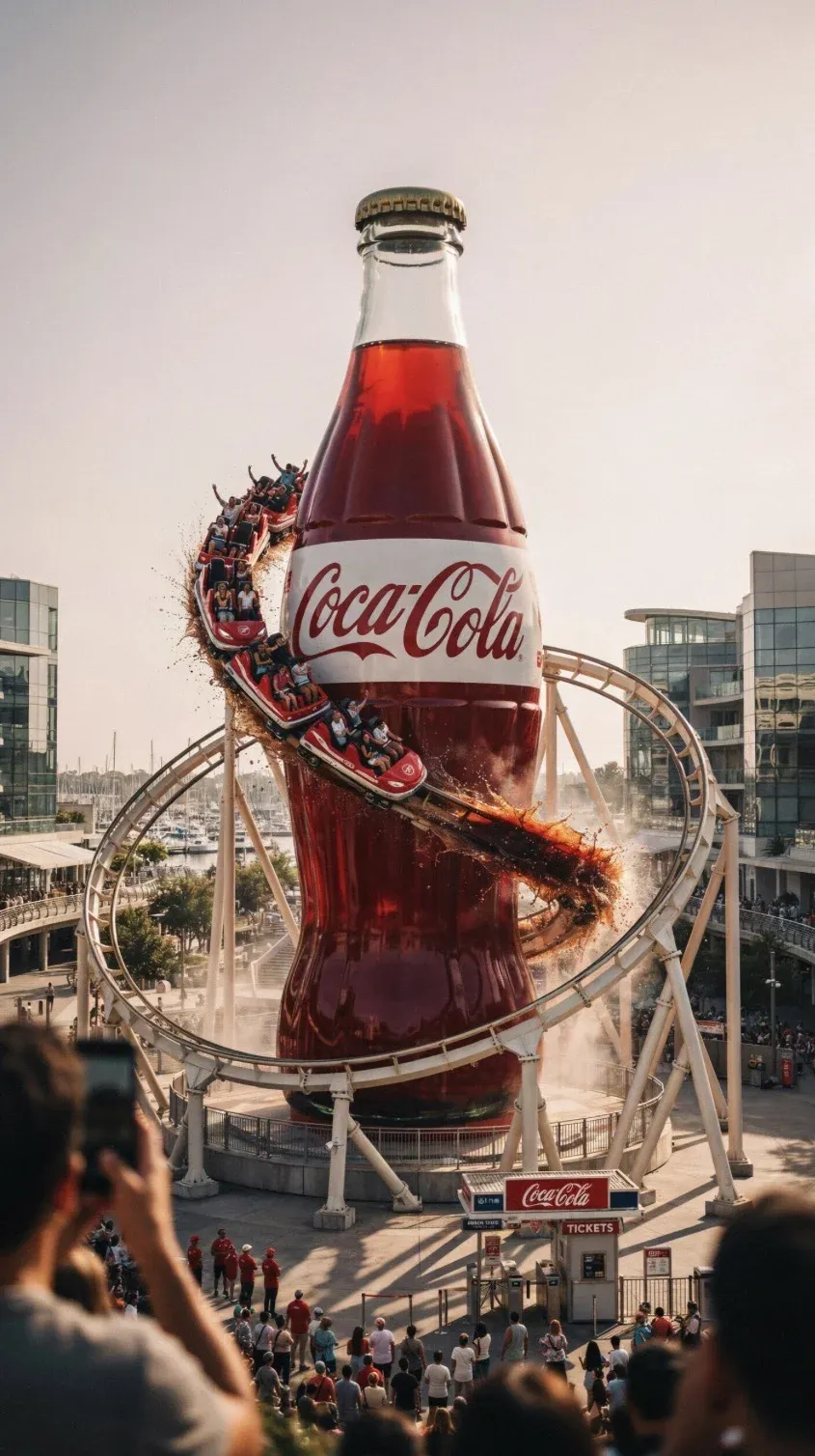 AI-generated Coca-Cola product advertisement by Peter Coscolin, submitted to Day 1 of the AI Video Bootcamp $700 7-Day Product Image Challenge