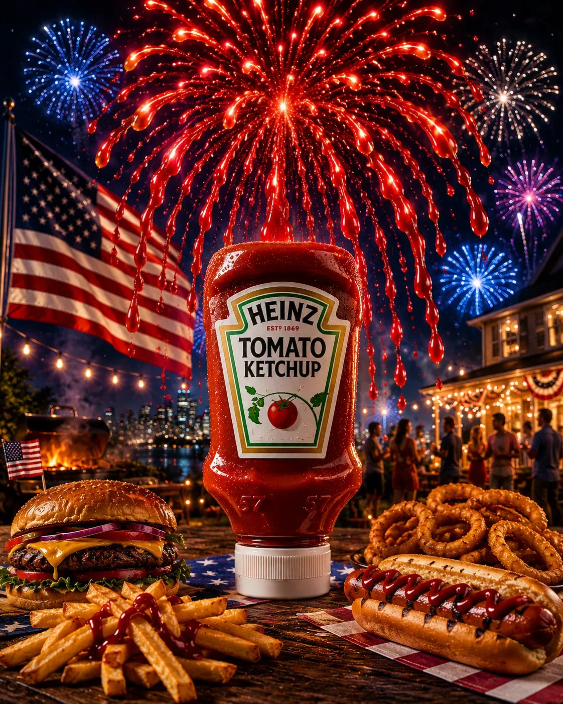 AI-generated Heinz Ketchup product advertisement by Erick Hernandez, submitted to Day 2 of the AI Video Bootcamp $700 7-Day Product Image Challenge