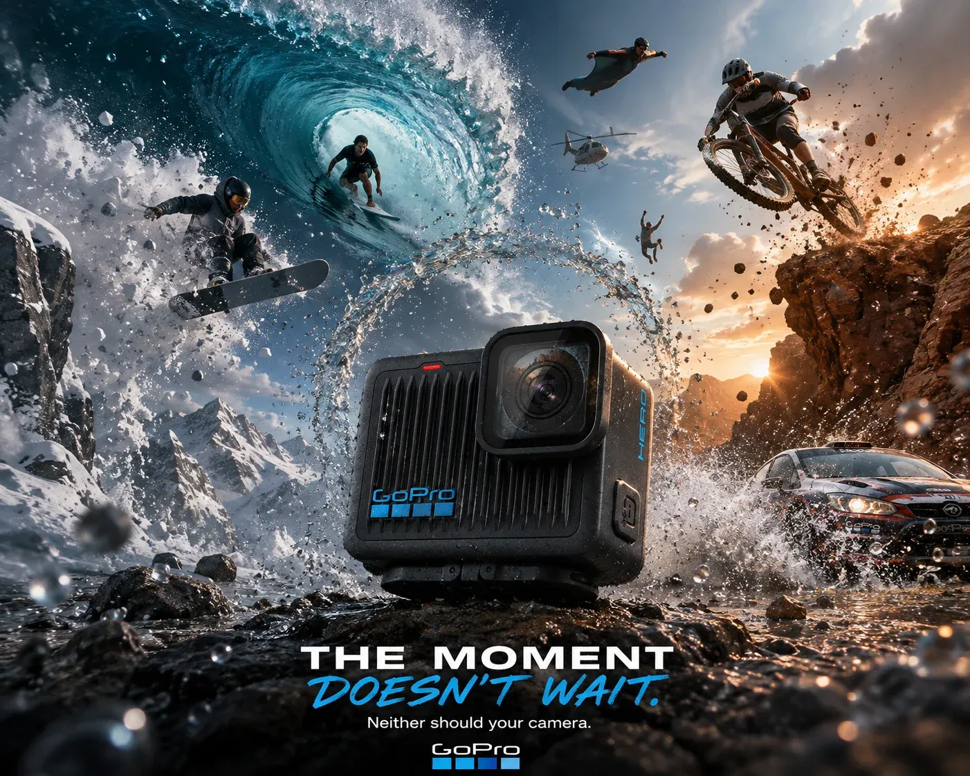 AI-generated GoPro product advertisement by Jantasia Jackson, submitted to Day 3 of the AI Video Bootcamp $700 7-Day Product Image Challenge