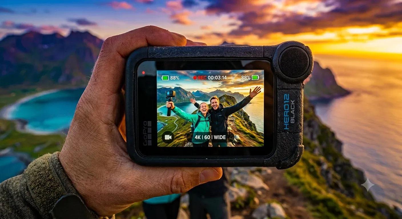 AI-generated GoPro product advertisement by Katie Wickham, submitted to Day 3 of the AI Video Bootcamp $700 7-Day Product Image Challenge