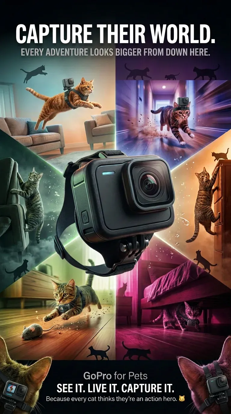 AI-generated GoPro product advertisement by Masooma Tamim, submitted to Day 3 of the AI Video Bootcamp $700 7-Day Product Image Challenge