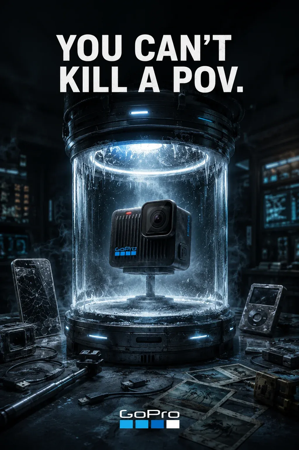 AI-generated GoPro product advertisement by Pol Buisan, submitted to Day 3 of the AI Video Bootcamp $700 7-Day Product Image Challenge