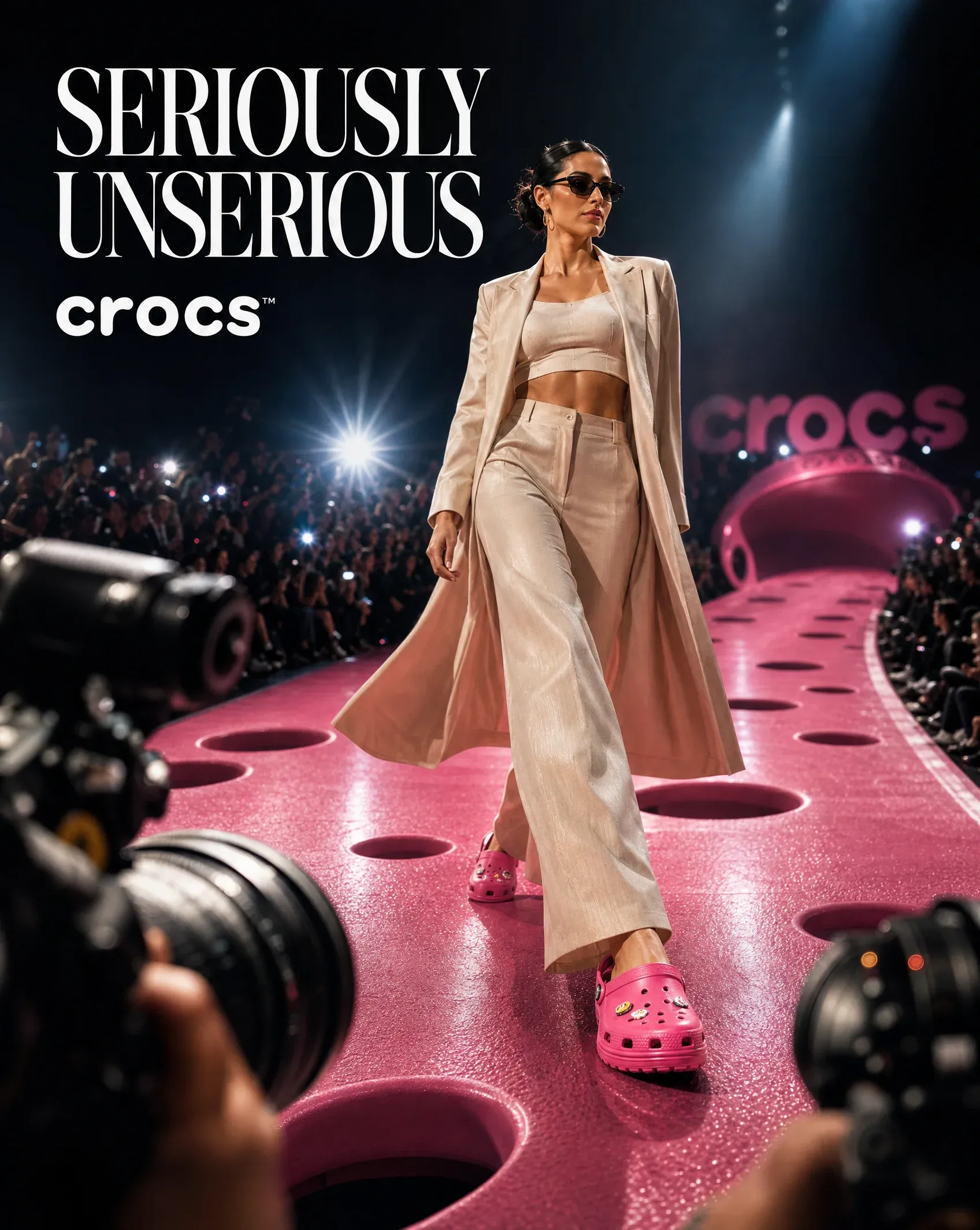 AI-generated Crocs product advertisement by Aya Serag, submitted to Day 4 of the AI Video Bootcamp $700 7-Day Product Image Challenge