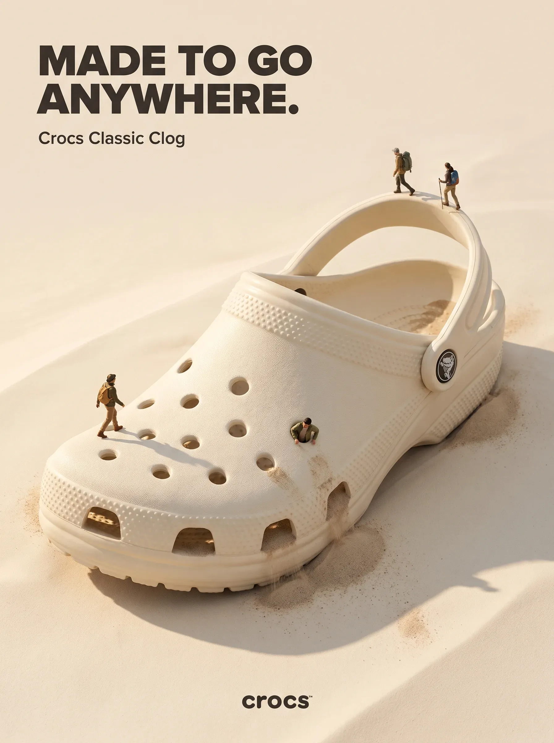 AI-generated Crocs product advertisement by Nommaan M, submitted to Day 4 of the AI Video Bootcamp $700 7-Day Product Image Challenge