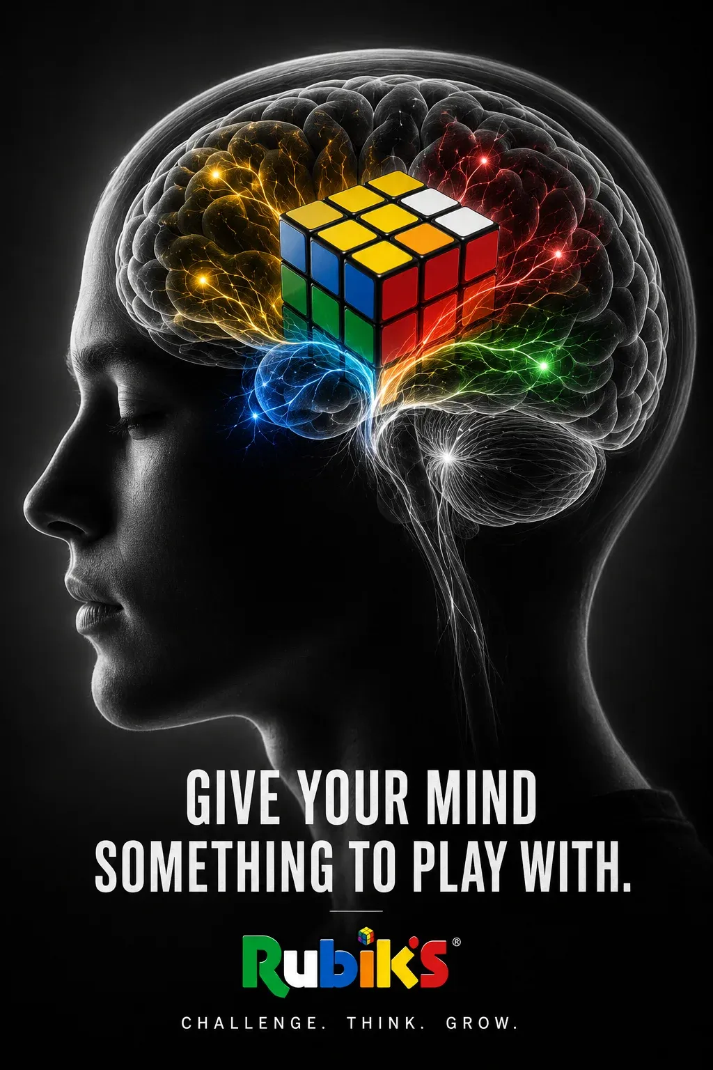 AI-generated Rubik's Cube product advertisement by Mary Kumax, submitted to Day 5 of the AI Video Bootcamp $700 7-Day Product Image Challenge