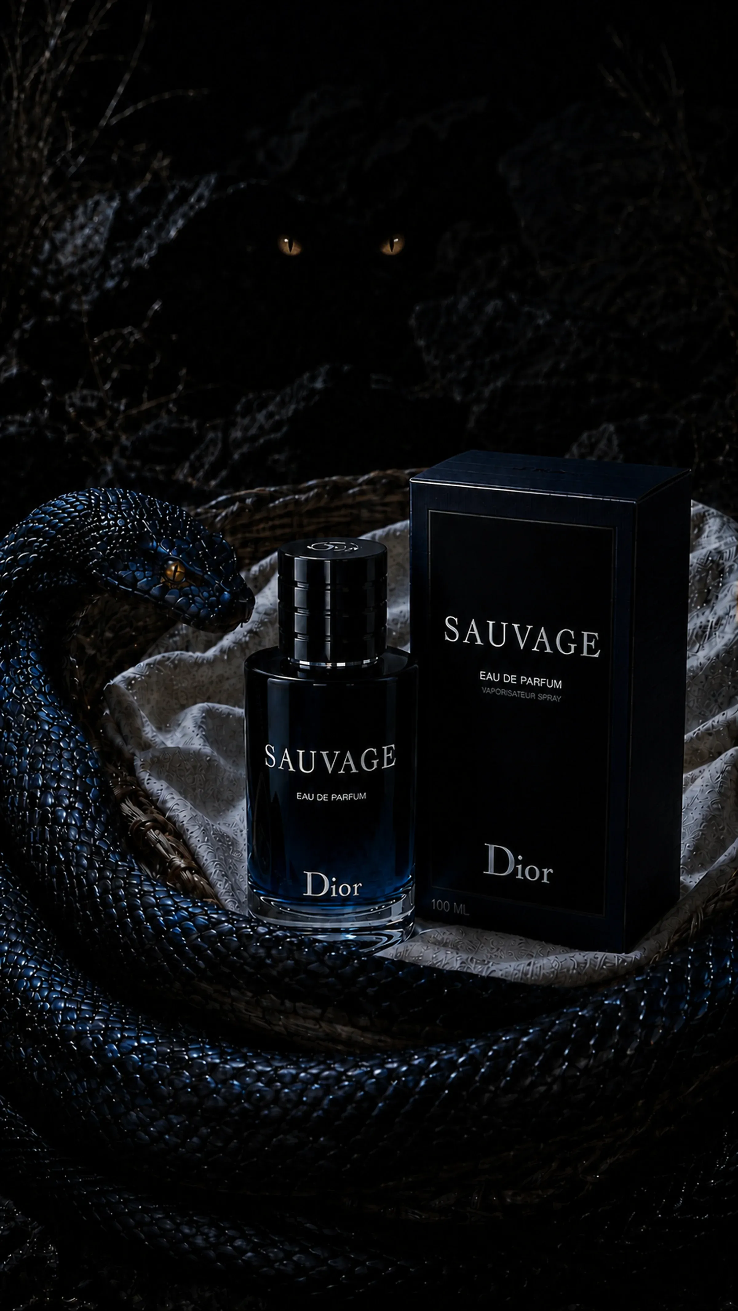 AI-generated Dior Sauvage product advertisement by Ahmed Jabri, submitted to Day 6 of the AI Video Bootcamp $700 7-Day Product Image Challenge