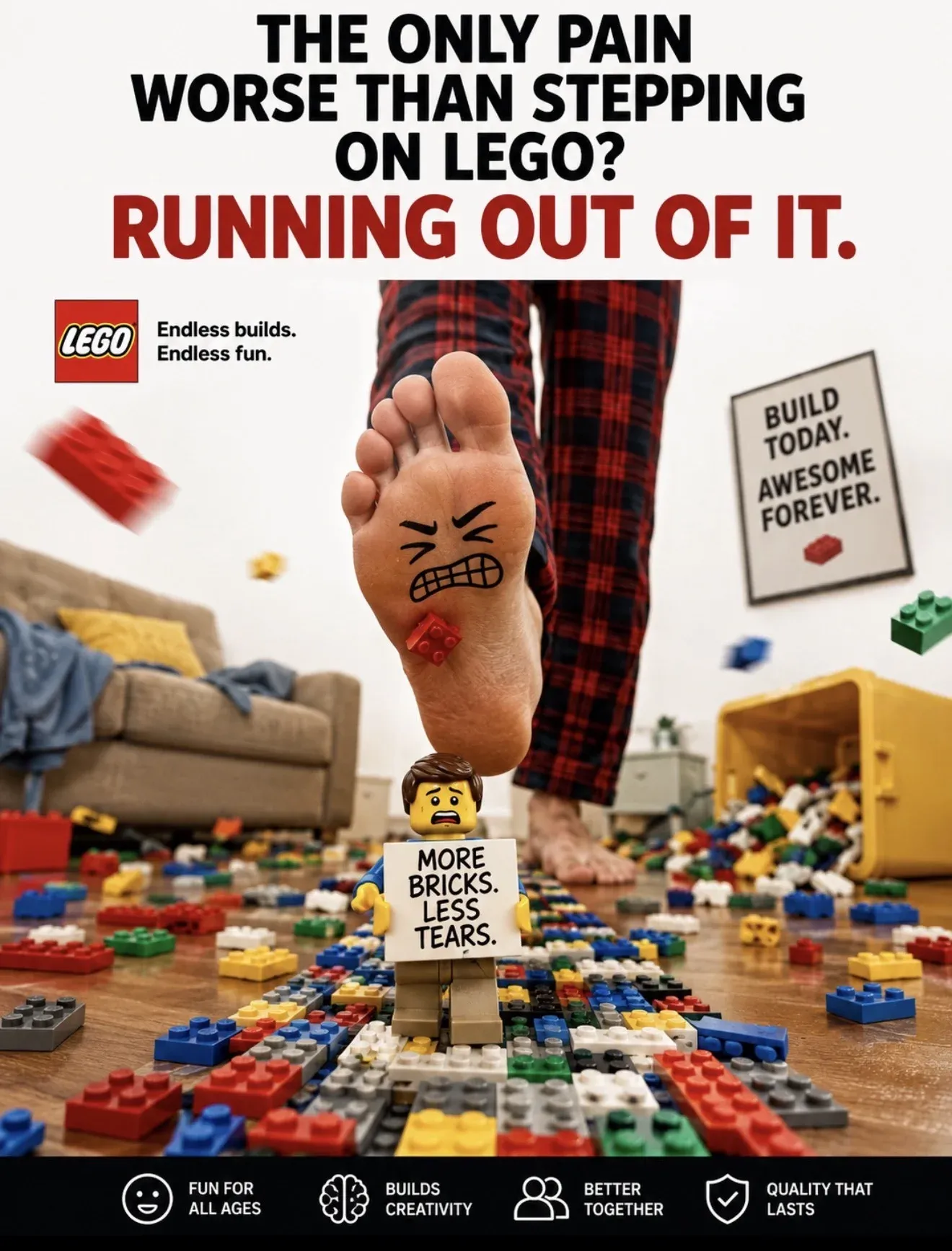 AI-generated LEGO product advertisement by Deuce Todd, submitted to Day 7 of the AI Video Bootcamp $700 7-Day Product Image Challenge