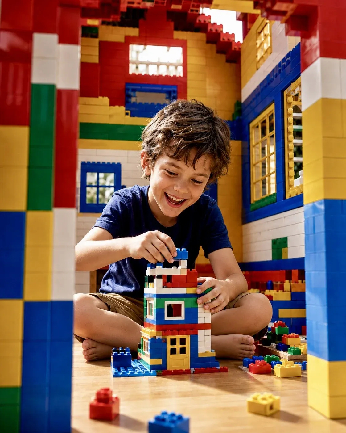 AI-generated LEGO product advertisement by J.D. Drayton, submitted to Day 7 of the AI Video Bootcamp $700 7-Day Product Image Challenge