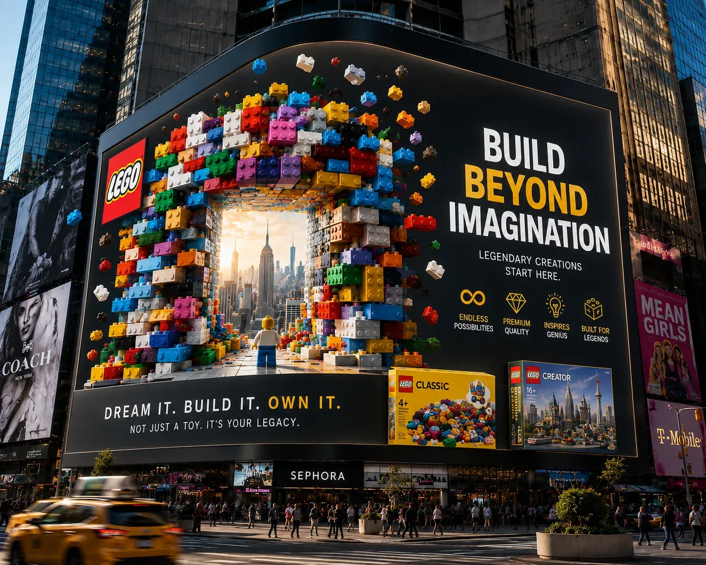 AI-generated LEGO product advertisement by Lalit Nag, submitted to Day 7 of the AI Video Bootcamp $700 7-Day Product Image Challenge