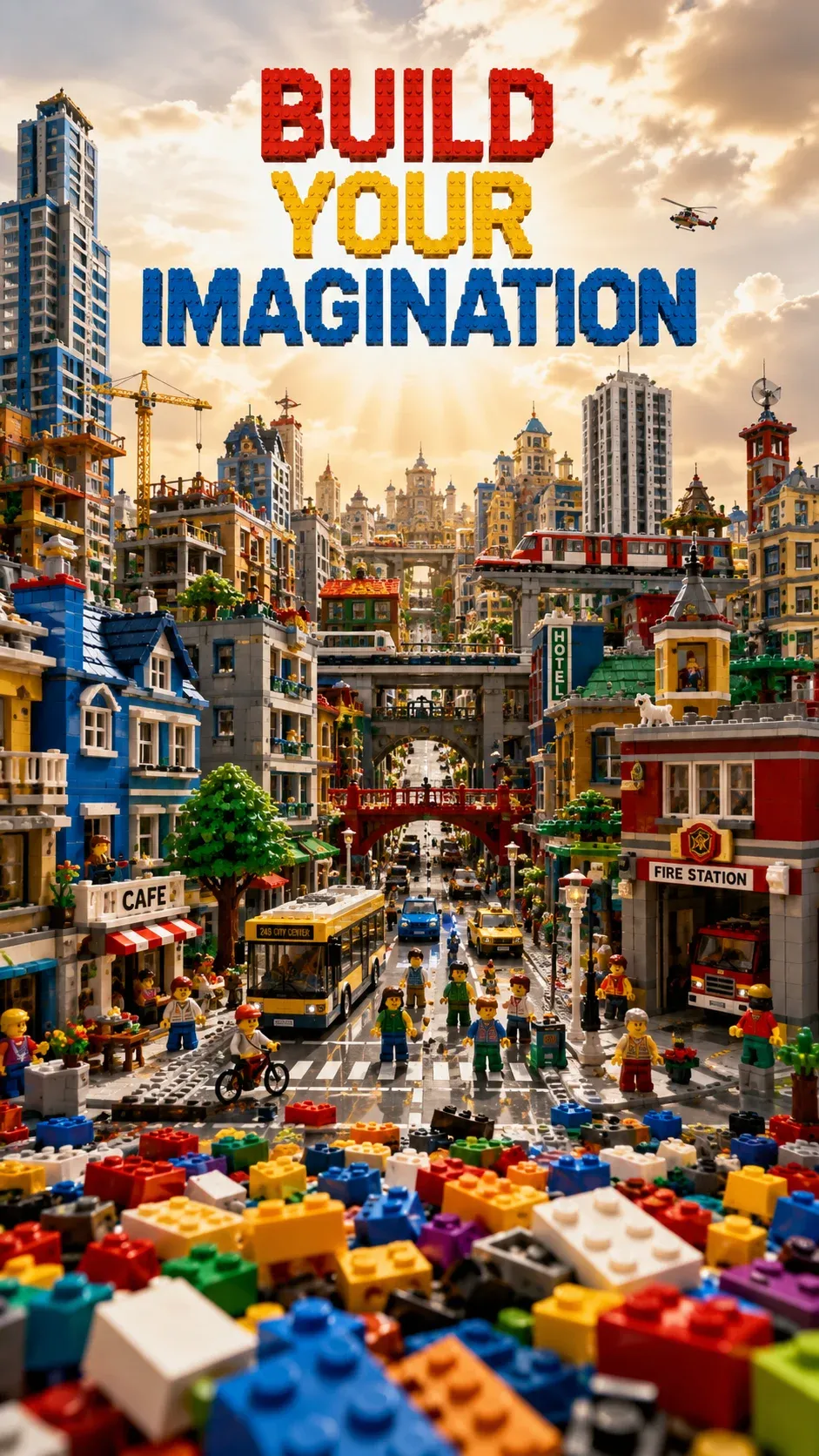 AI-generated LEGO product advertisement by Nezar Elaissaoui, submitted to Day 7 of the AI Video Bootcamp $700 7-Day Product Image Challenge