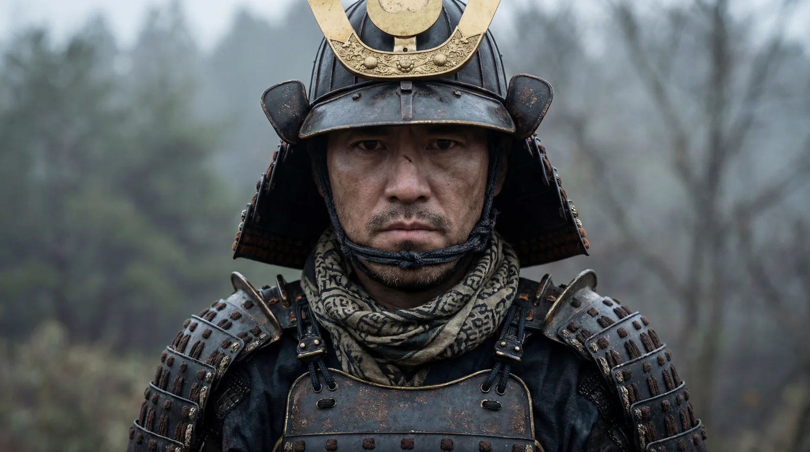 Photorealistic AI-generated samurai portrait demonstrating cinematic quality achievable with mastered AI video skills