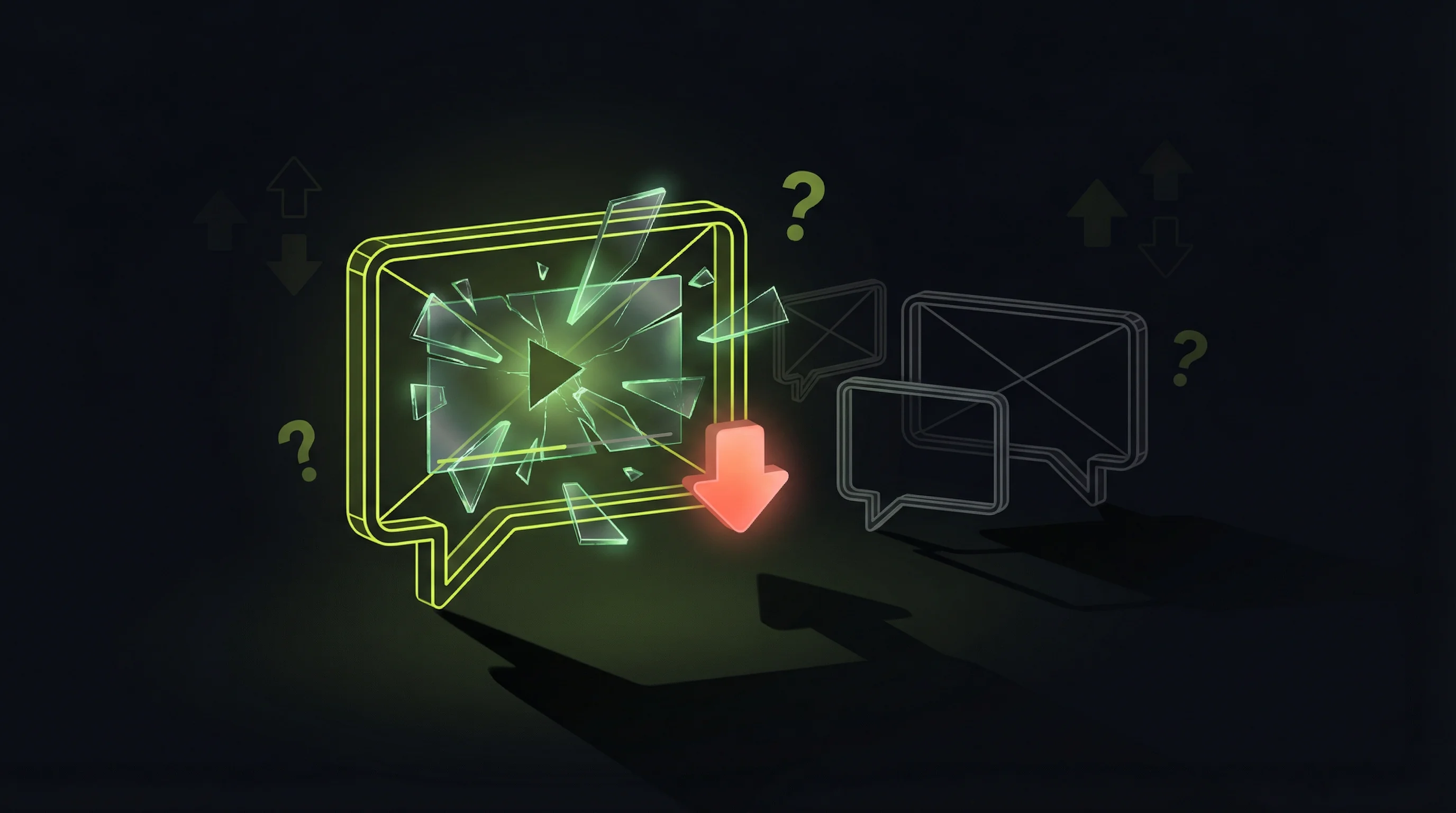 Community reaction to Veo 3.1 Lite showing speech bubbles with broken video frame representing creator disappointment and skepticism