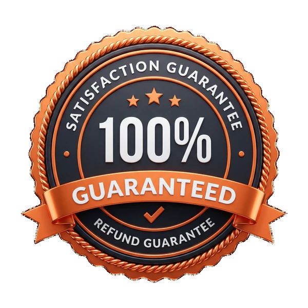 100% satisfaction and refund guarantee seal
