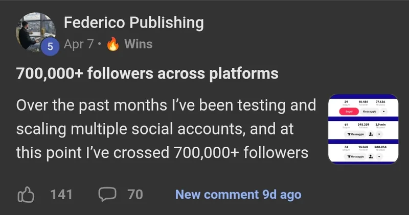 AI Video Bootcamp member win posted in the community